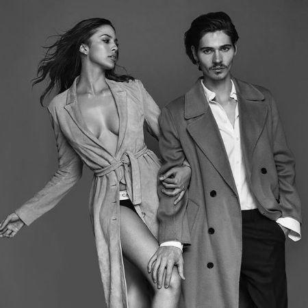 Kenya Kinski-Jones and her partner,  William Peltz having a photoshoot.